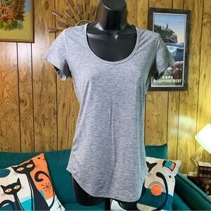 Lucy Tech Heather Gray Women's Short Sleeve Workout Tee